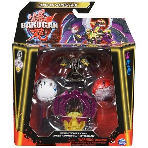 Bakugan Starter 3-Pack, Special Attack Dragonoid, Titanium Hammerhead, and Butterclaw Customizable Spinning Action Figures and Trading Cards - 1 of 4