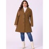 Agnes Orinda Women's Plus Size Winter Notched Lapel Single Breasted with Pockets Pea Coats - 3 of 4