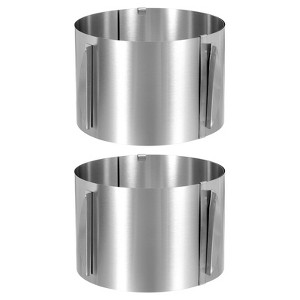 Unique Bargains Stainless Steel Round Adjustable Nonstick Cake Ring 2 Pcs - 1 of 4