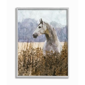 Stupell Industries Wild Horse in Tall Grass Side Portrait Watercolor - 1 of 4