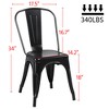 Yaheetech Pack of 4 Stackable Classic Metal Dining Chair for Indoor Outdoor - image 3 of 4