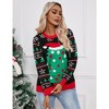 Womens Ugly Christmas Sweater 2024 Long Sleeve Holiday Sweaters with Festival Patterns Knitted Pullover Sweaters - 3 of 4