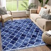 Machine Washable Area Rug Boho Low Pile Rug Geometric Trellis Non Slip Backing Rug Foldable Ultra-Thin Carpet - 3 of 4