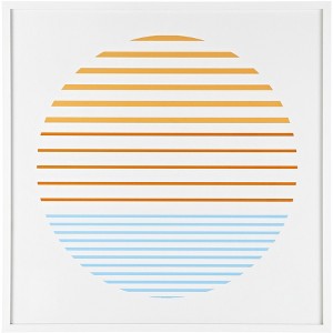 Linear Horizon - 24" X 24" - Orange/Ivory - Framed Wall Art - WLA2001 - Safavieh - 1 of 4