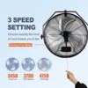 VEVOR Wall Mount Fan, 18 Inch, 3-speed High Velocity Max. 4150 CFM, Waterproof Oscillating Industrial Wall Fan, Commercial or Residential - 4 of 4