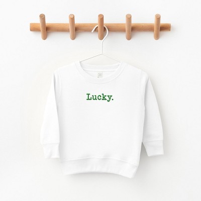 The Juniper Shop Embroidered Lucky Typewriter Toddler Graphic Sweatshirt