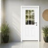 Wooakway 36"W×80"H 9-Lite 2-Panel Exterior Frosted Glass Prehung Front Entry Door Primed Interior Fiberglass Entrance Door - 2 of 4
