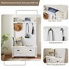 TIRAMISUBEST Modern Classic Hall Tree with Shoe Rack Bench and Coat Hooks for Hanging Storage, Entryway Bench with Open Shelves and Shoe Cabinets - 4 of 4
