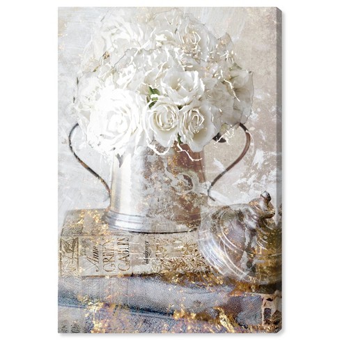 15 X 10 Romantic Roses Floral And Botanical Unframed Canvas Wall Art In White Oliver Gal Target