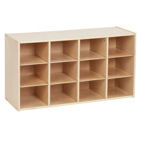 Ecr4kids Streamline 12 Cubby Tray Storage Cabinet, 3x4, Natural : Target