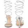 Perphy Women's Lace Up Open Toe Slingback Strappy Stiletto Heels Sandals - 2 of 3