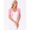 INSPIRE CHIC Women's Casual Short Sleeve Mesh Sheer Open Front Cropped Cardigan Shrug - 4 of 4