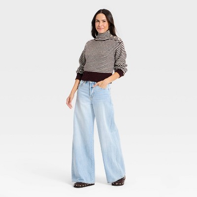 Women's Mock Turtleneck Button Pullover Sweater - Universal Thread