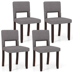 Costway Wooden Dining Chair Set of 2/4 with Acacia Wood Frame Padded Seat & Back Home - 1 of 4