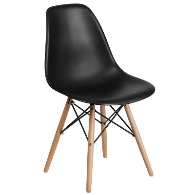 Merrick Lane Polypropylene Accent Chair with Metal Braced Wooden Legs