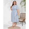 LXT-Women's Plus Size Dress Smocked Waist Side Split Boho Floral Dresses - 2 of 4