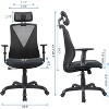 Homy Casa Ergonomic Office Chair with Adjustable Headrest and Armrests for Home Office, Black - 3 of 4