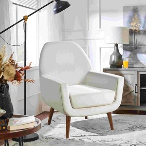 CAVINAS Boucle Accent Chair with Mid-Height Back and Round Legs,Mid-Century Upholstered Living Room Chairs,Reading Chairs for Living Room - 1 of 4