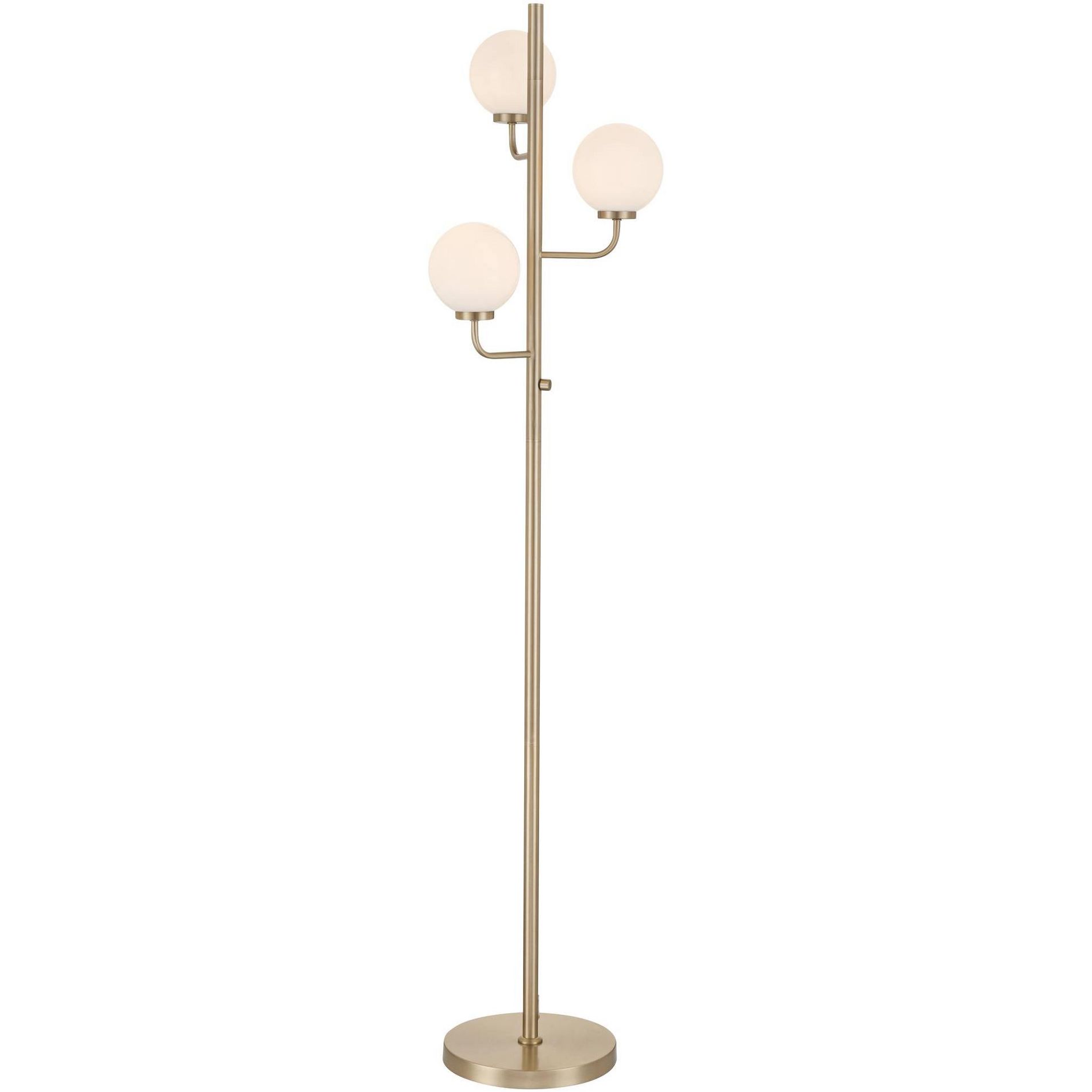 Possini Euro Design Possini Euro Nivia 66"H Satin Brass Opal Glass 3-Light LED Floor Lamp