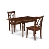 East West Furniture 3 Pc Kitchen Table set - Robust Two 9-Inch Drop Down Leaves Solid Wood Dinette Table & 2 Wooden Seat Dining Chairs,  White - 2 of 4
