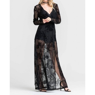 Women's Mesh Burnout Maxi Romper - LUSH