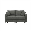 Modern Corduroy Loveseat with Storage - 22.5" Deep Seat Sofa Chair with Cup Holders & Phone Pockets, Solid Wood Frame for Living Room - 2 of 4