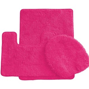 Ben&Jonah Elegant 3 Piece Bath Rug Set Elegant 1 Bath Rug (18" x 30"), 1 Contour Mat and 1 Toilet Seat Cover (APX 18" x 18") - 1 of 3