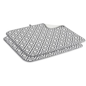 LunaLulinlk 2pcs Dish Drying Mats, Absorbent Microfiber Kitchen Dish Drainers, 18 x 16", Gray - 1 of 4