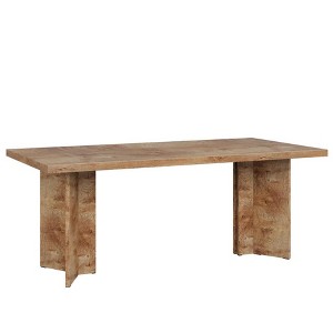 Gulches 63-inch Executive Desk, Vintage Farmhouse Wood Computer Desk, Large Tabletop Writing Conference Workstation, Walnut Brown - 1 of 1