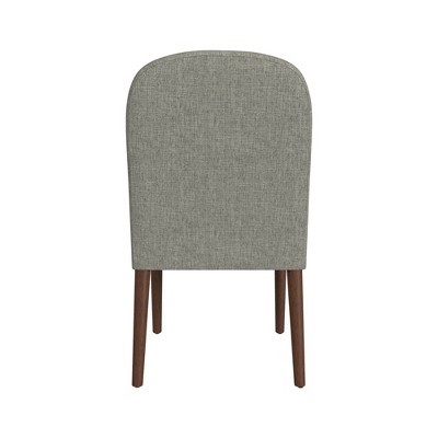 Gray Upholstered Side Chair with Wood Legs