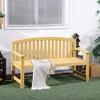 Outsunny 56" Outdoor Wood Bench, 2-Seater Wooden Garden Bench with Slatted Seat, Backrest & Arm Rests for Patio, Porch, Poolside, Balcony - 2 of 4