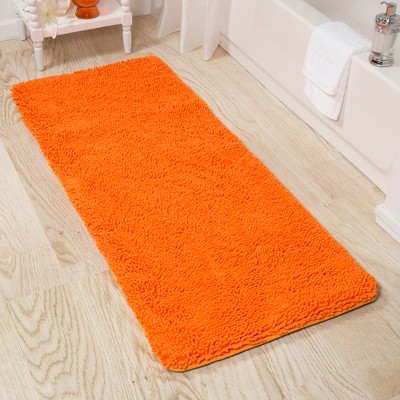 2-piece Bathroom Rug Set – Memory Foam Bath Mats With Plush Chenille Top  And Non-slip Base – Machine Washable Bathroom Rugs By Lavish Home (orange)  : Target