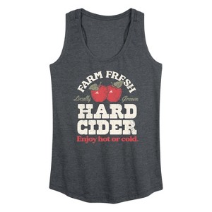 Women's - Instant Message - Farm Fresh Hard Cider Hot or Cold Graphic Racerback Tank - 1 of 4