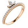 Pompeii3 3/8ct 14k Rose Gold Womens Marquise Diamond Wedding Ring Stackable Band - 3 of 4