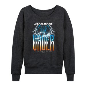 Women's - Star Wars - Darth Vader Lightweight French Terry Wide Neck Long Sleeve Shirt - 1 of 4