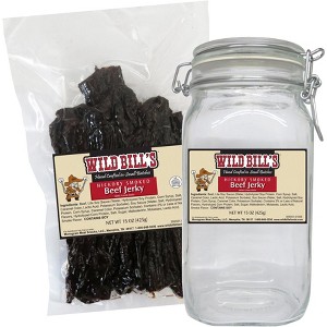 Wild Bill's Original Hickory Smoked Beef Jerky One-Bag Starter Kit (one 15oz bag and 1 jar) - 1 of 3