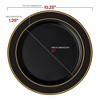 Smarty Had A Party Black w/ Gold Edge Rim Plastic Dinnerware Set - 120 Sets - 3 of 4
