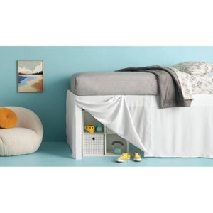 Twin/Twin XL CiCLO rPET Dorm Room Bed Skirts White - Room Essentials™ - 1 of 3