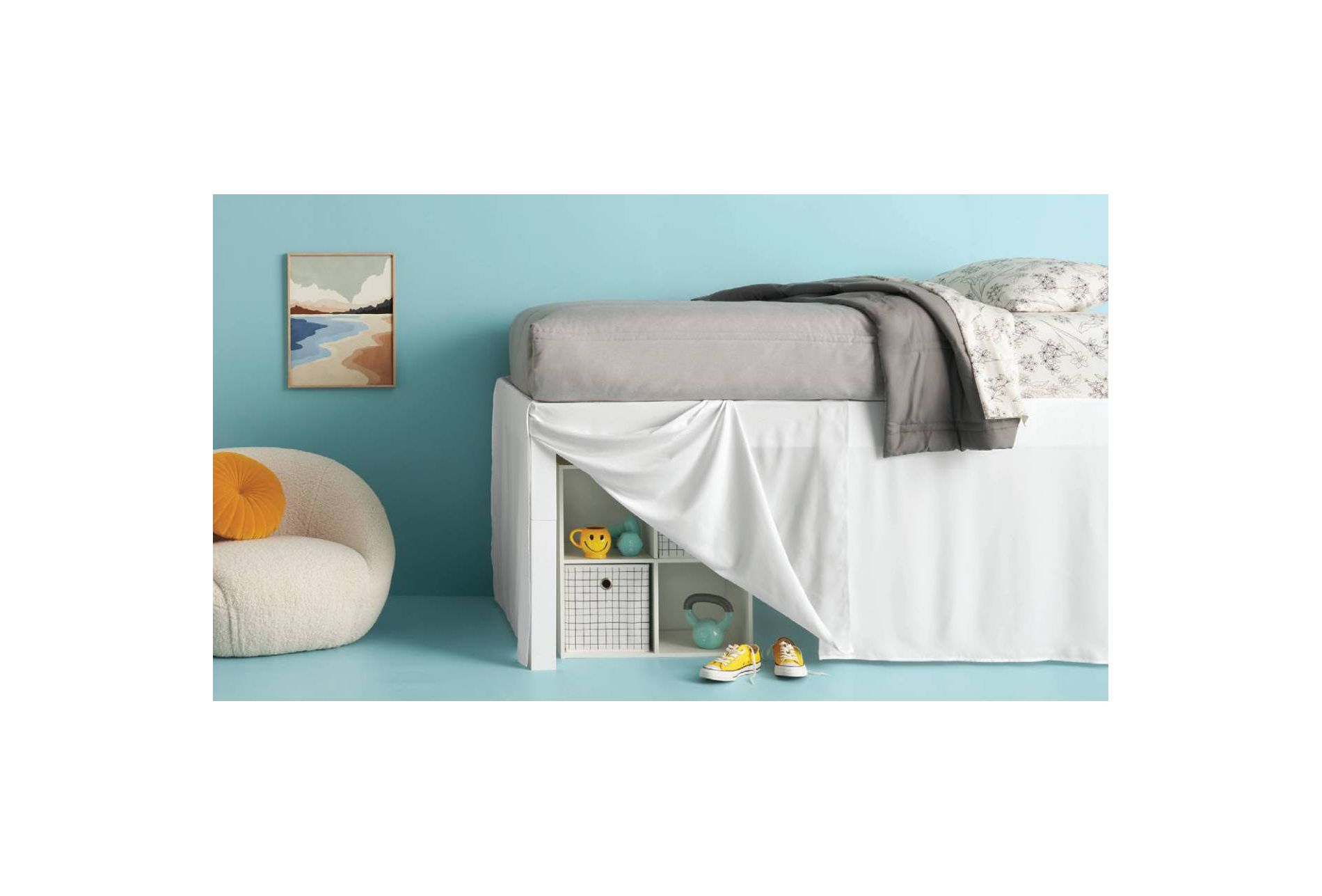 Twin/Twin XL CiCLO rPET 32" Dorm Room Bed Skirt White - Room Essentials™