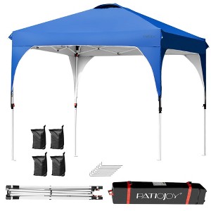 Costway 8x8 FT Pop up Canopy Tent Shelter Height Adjustable w/ Roller Bag - 1 of 4