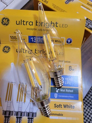 Ge 3pk 100w Decorative Ultra Bright Clear Led Bulb Soft White : Target