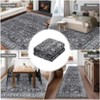 Washable Area Rugs, Soft Vintage Floral Large Rug Foldable Indoor Floor Carpet, Low Pile Non-Slip Throw Rugs - 4 of 4