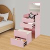 YIYIBYUS Vanity Desk with Makeup Stool, Makeup Vanity Table, Pink - 3 of 4