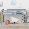 NicBex Twin Size Loft Bed Wooden Bed Frame with Ladder and Full Length Guardrail, No Box Spring Required, Space saving - 2 of 4