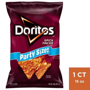 Doritos Spicy Nacho Flavored Party Size Tortilla Chips - 15oz - 1 of 4