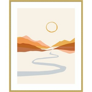 Amanti Art Geo Landscape Line II by Victoria Barnes Wood Framed Wall Art Print - 1 of 4