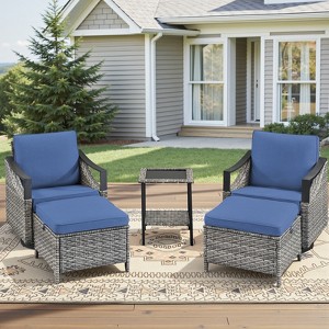 Buenhomino Outdoor Patio Furniture Sets, All-Weather PE Wicker Seating with Swivel Chairs, Sofas, Ottomans & Tables for Garden, Deck & Porch - 1 of 4