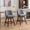 INFURNIC Counter and Bar Stools Swivel Upholstered Bar Stool with Soft Cushion for Kitchen and Home Bar, Gray, 22.4"*18.5"*37" - 4 of 4