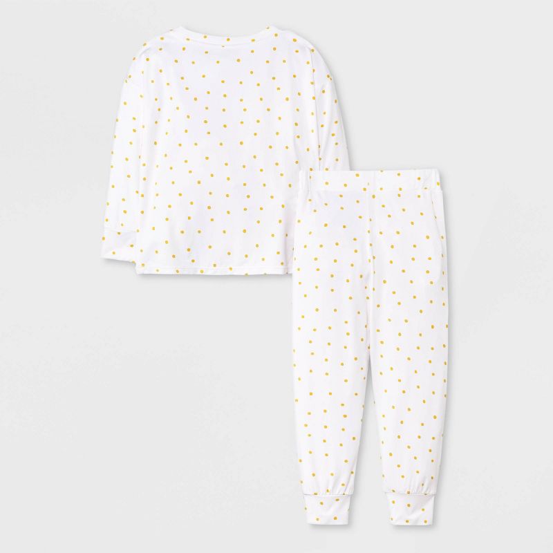 Elle Olivia Toddler Girls' 2pc Magic Star Pajama Set - White, 2 of 11