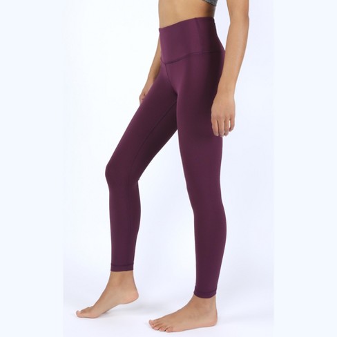 90 Degree By Reflex - Women's Squat Proof Interlink High Waist 7/8 Length  Ankle Leggings - Potent Purple - Large